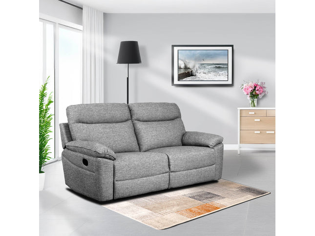 Dunluce Light Grey Fabric Recliner Sofas