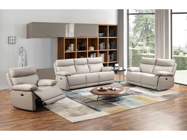 genuine leather 2 seater full electric power recliner sofa in Taupe colour leather