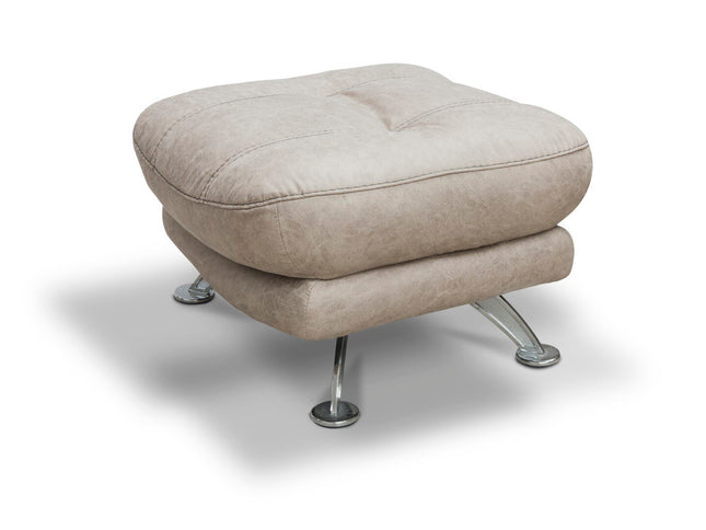 Swivel chair with footstool, light grey fabric