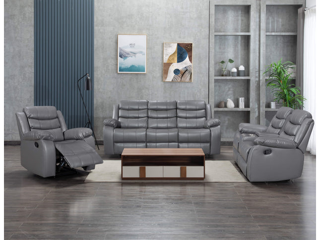 Boston Grey Leather Recliner Sofas