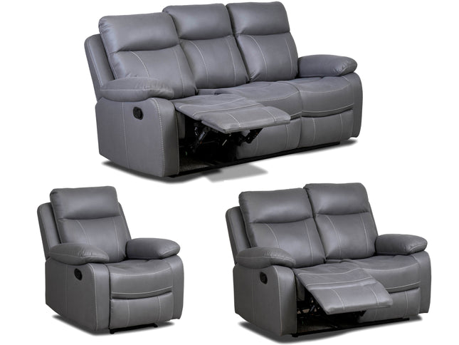 3 seater sofa 2 seater sofa single recliner chair in grey fabric