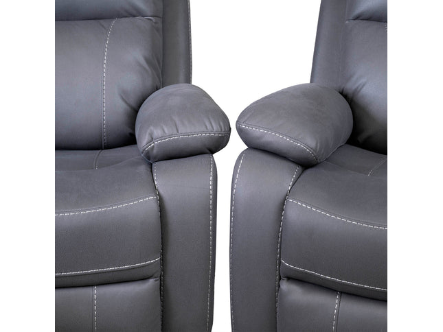 Cambridge Fabric Grey Recliner Sofas