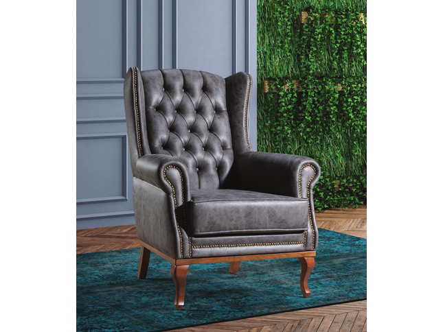 grey fabric occasional chair