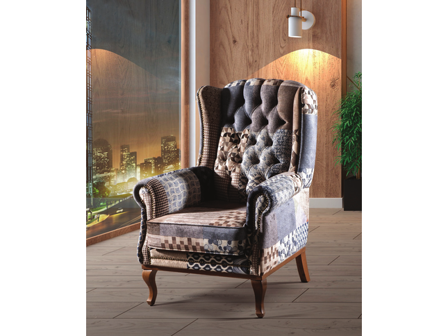 Grey patchwork occasional chair