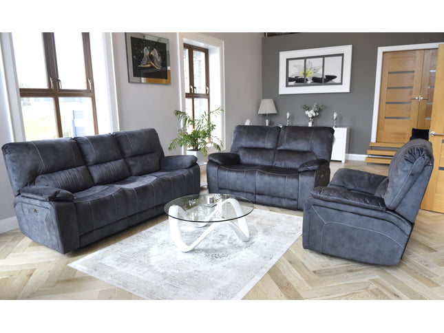 Hamilton Dark Grey Manual Recliner Sofas