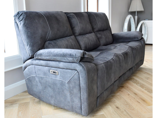 Hamilton Dark Grey Manual Recliner Sofas