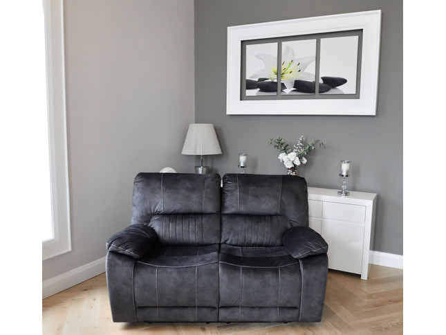 Hamilton Dark Grey Manual Recliner Sofas