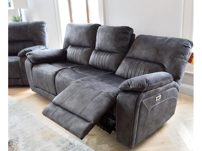 Hamilton Dark Grey Manual Recliner Sofas