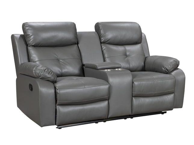 2 seater recliner sofa leather grey
