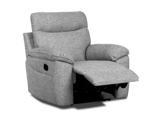 Dunluce Light Grey Fabric Recliner Sofas
