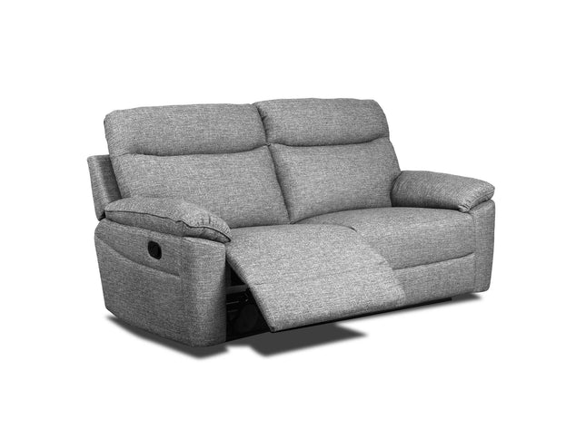 Dunluce Light Grey Fabric Recliner Sofas