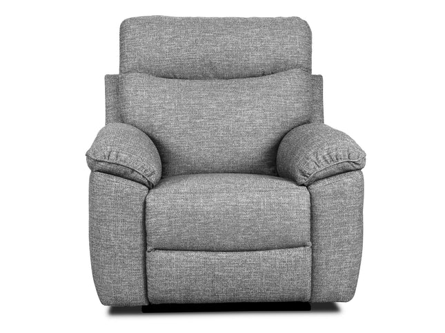 Dunluce Light Grey Fabric Recliner Sofas