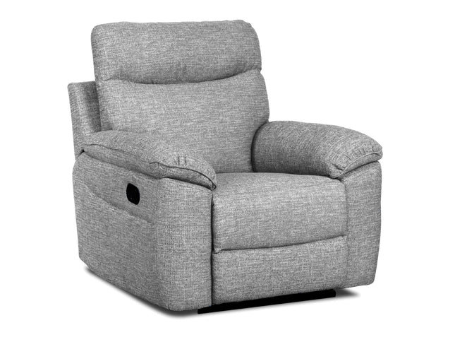 Dunluce Light Grey Fabric Recliner Sofas
