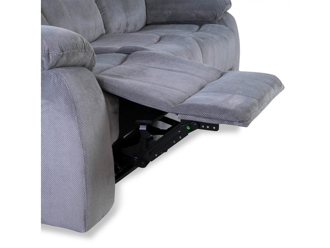 3+1+1 Seater Grey Fabric Recliner Sofas, Emma
