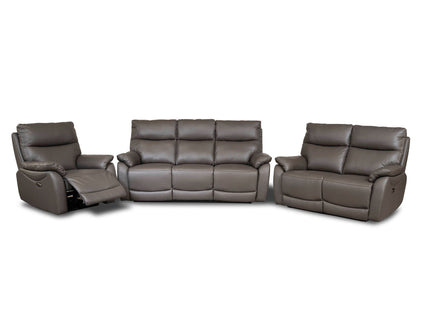 Leather 3+2+1 seater power recliner sofa, USB charging points