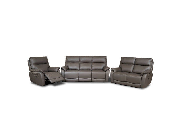 Leather 3+2+1 seater power recliner sofa, USB charging points