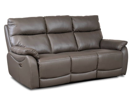 Leather 3 seater power recliner sofa, USB charging points