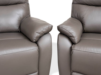 Hartley 3+2 Seater Power Recliner Dark Grey Leather Sofas