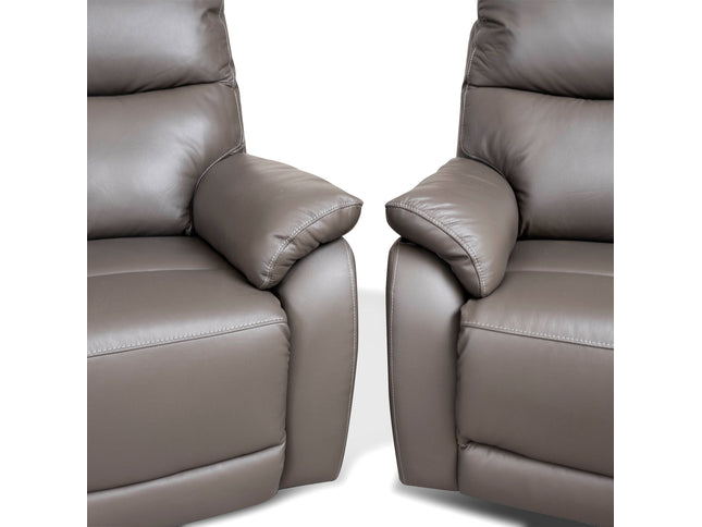 Hartley 3+2 Seater Power Recliner Dark Grey Leather Sofas