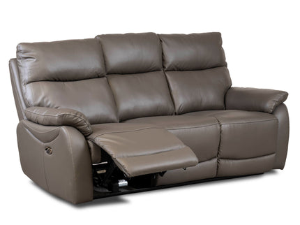 Leather 3 seater power recliner sofa, USB charging points