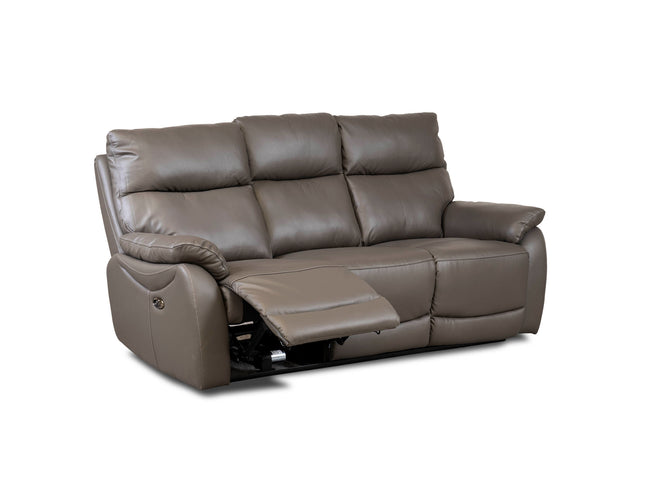 Leather 3 seater power recliner sofa, USB charging points