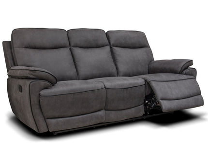 3 seater recliner sofa in forest grey fabric