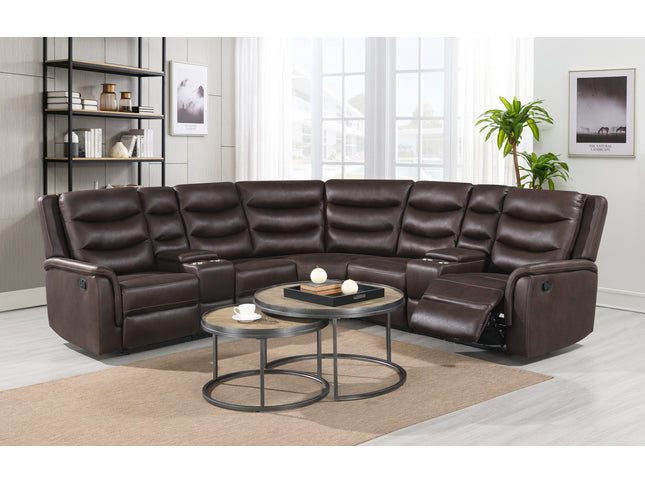 3+2 Seater Brown Fabric Recliner Sofas, Polly