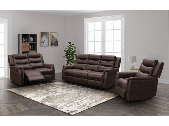 3+2 Seater Brown Fabric Recliner Sofas, Polly