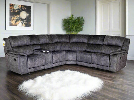 Platina Dark Grey Recliner Corner Sofas