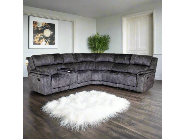 Platina Dark Grey Recliner Corner Sofas