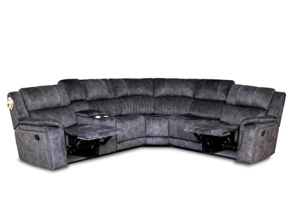 Platina Dark Grey Recliner Corner Sofas