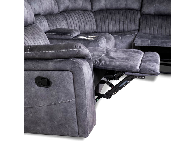 Platina Dark Grey Recliner Corner Sofas