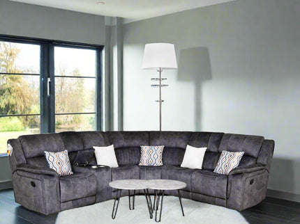 Platina Dark Grey Recliner Corner Sofas