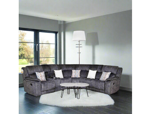 Platina Dark Grey Recliner Corner Sofas