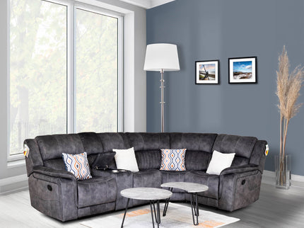 Platina Dark Grey Recliner Corner Sofas