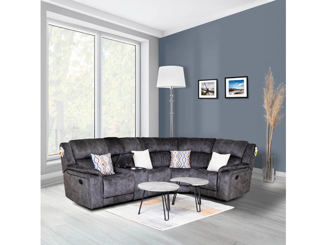 Platina Dark Grey Recliner Corner Sofas