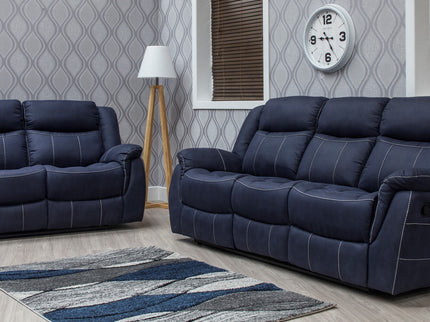 Walton Denim Blue Fabric Recliner Sofas