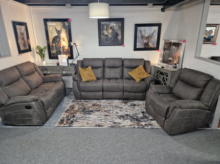 Walton Grey Fabric Recliner Sofas