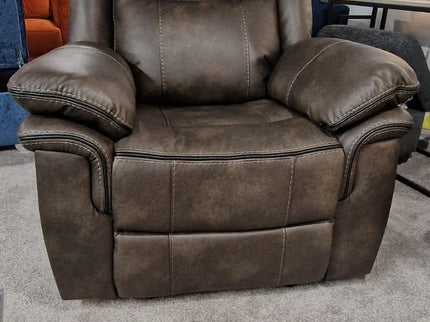 leather recliner 1 seater chair in  Brown leather