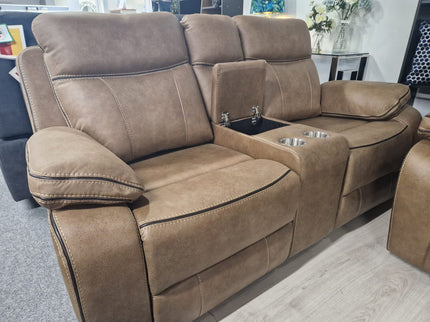 Moneen Tan Fabric Recliner Sofas