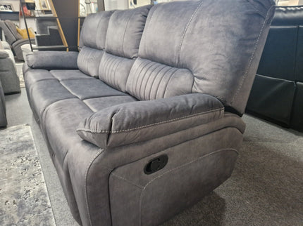 3 seater recliner sofa grey fabric