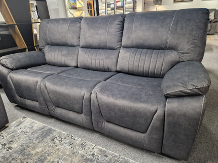 3 seater recliner sofa grey fabric