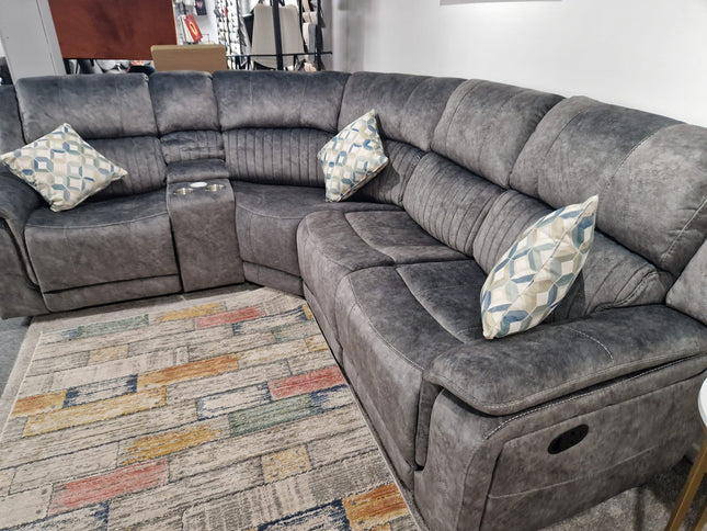 Platina Light Grey Recliner Corner Sofas