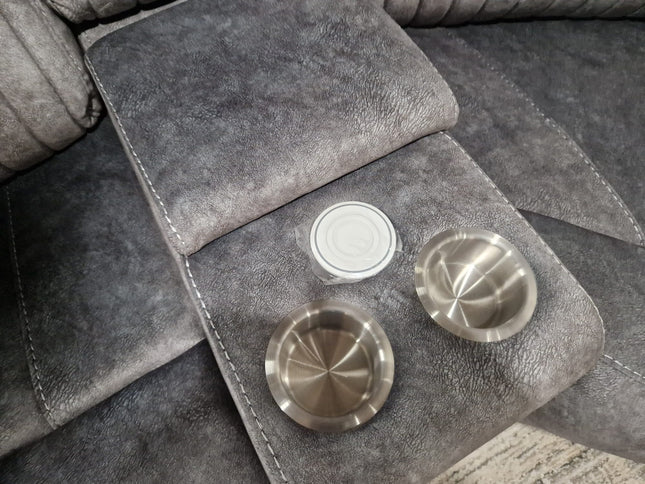 Platina Light Grey Recliner Corner Sofas
