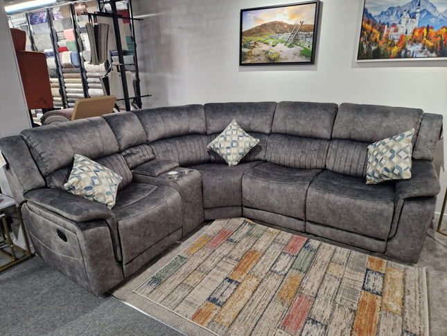 Platina Light Grey Recliner Corner Sofas