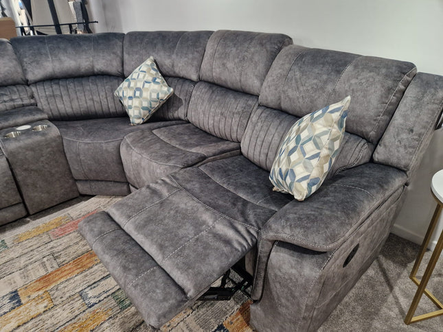 Platina Light Grey Recliner Corner Sofas