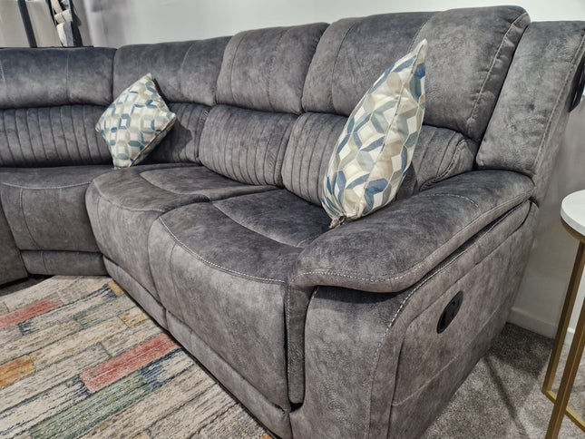 Platina Light Grey Recliner Corner Sofas