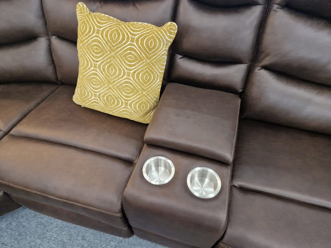 3+2 Seater Brown Fabric Recliner Sofas, Polly