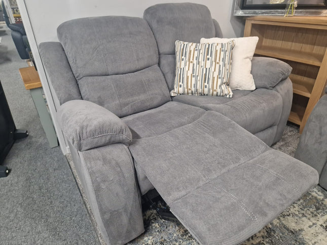 3+1+1 Seater Grey Fabric Recliner Sofas, Emma