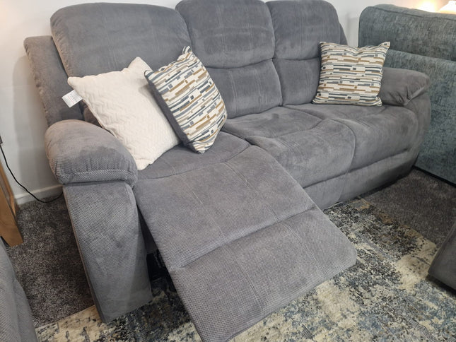 3+1+1 Seater Grey Fabric Recliner Sofas, Emma